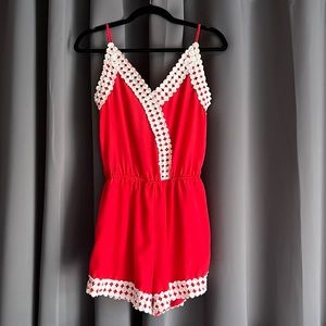 Red Romper — Peach Love